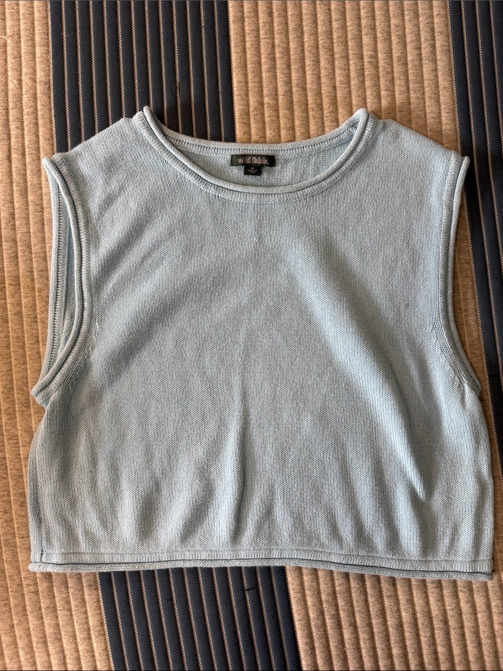 wild fable Light Blue Ribbed Crop Tank Top